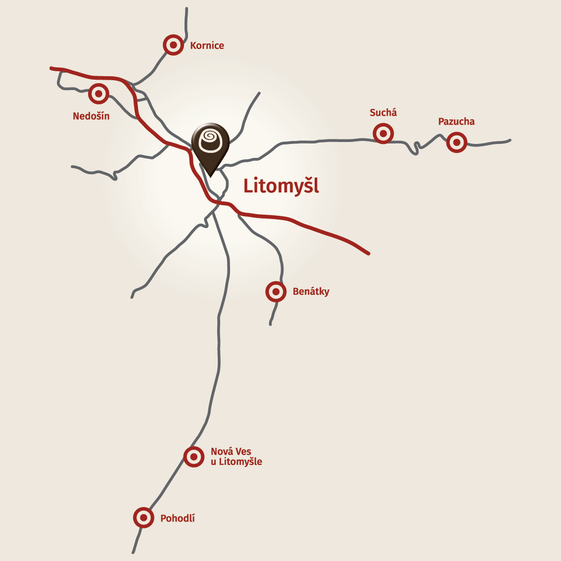 Mapa rozvozu Chocco Caffe
